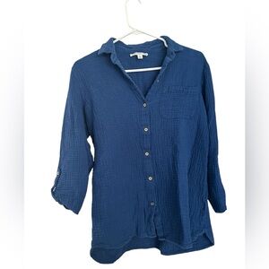 Anne Klein Navy Button-Down Shirt